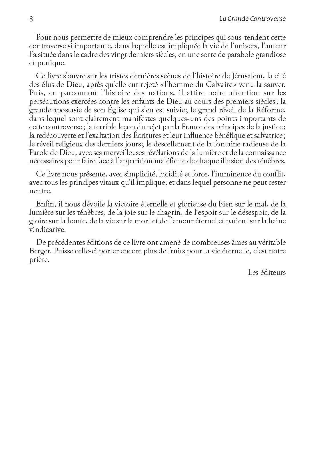 Advent-Verlag Schweiz-Vom Schatten zum Licht, Missionsausg. Französisch AVS (La grande controverse)_2512117_